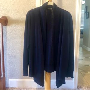 Eileen Fisher Open Front Cardigan Navy L NWOT